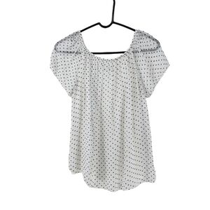 Luisa Ricci Women's Silk Polka Dots Off-The-Shoulder Top - S